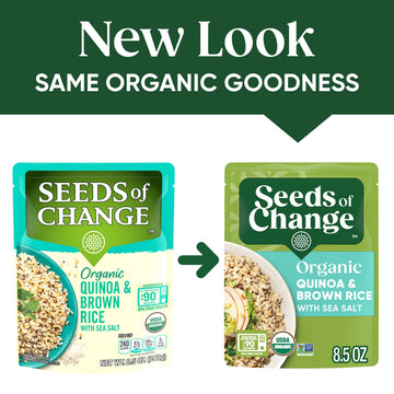 SEEDS OF CHANGE Organic Quinoa & Brown Rice with Sea Salt, Organic Food, 8.5 OZ Pouch (Pack of 12)