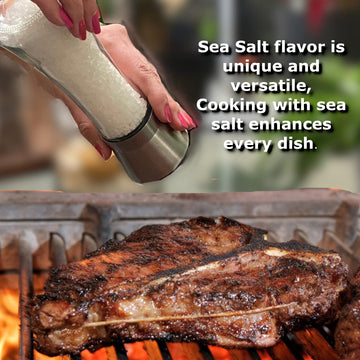 Premium Caribbean Real Sea Salt For Grinder Refill 16 Oz Kosher Certified, Rock Salt For Grinder, Clean Sea Salt, Organic Salt U