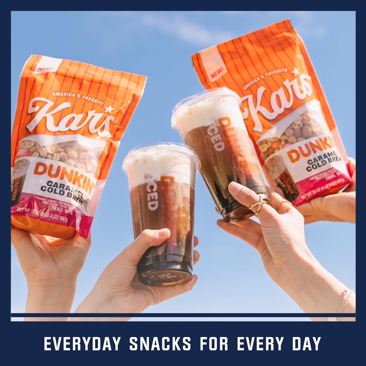 Kars Nuts Dunkin Caramel Cold Brew Mixed Nuts - Sweet Candy-Coated Nuts Mix, 20oz Resealable Pouch (Pack of 6) - Sweet Snacks fo