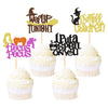 Ercadio 24 Pack Hocus Pocus Witch Hair Cupcake Toppers Halloween I Put A Spell On You Cupcake Picks Black Cat Witch Halloween Cu