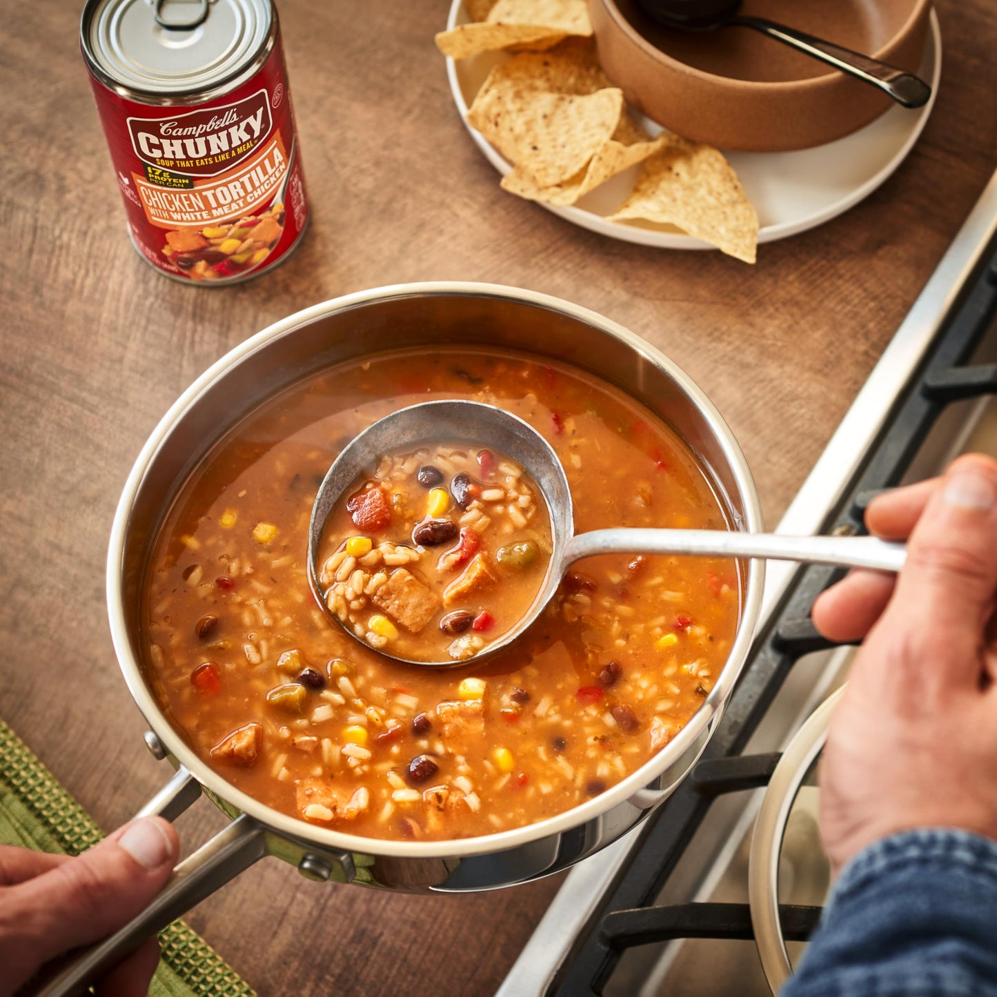 Campbell's Chunky Soup, Chicken Tortilla Soup with Grilled White Meat Chicken, 18.6 Oz Can
