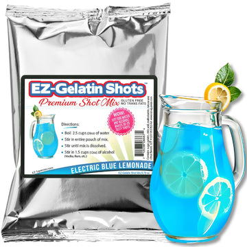 EZ-SQUEEZE Electric Blue Lemonade Jello Shot Mix - Gluten-Free Gelatin Powder - 6.78 oz Pack