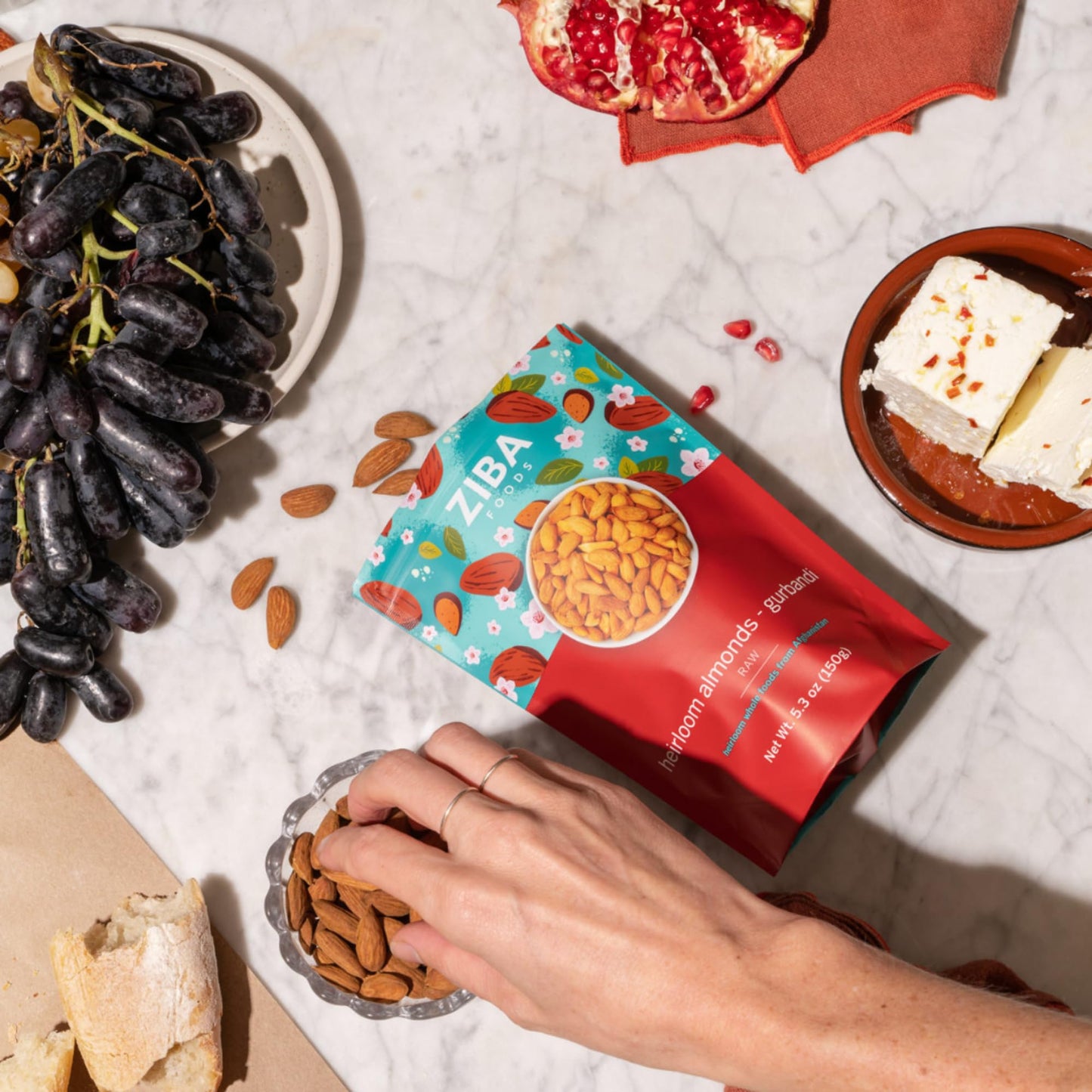 Ziba Foods Heirloom Gurbandi Raw Almonds | Non-Gmo, Vegan, Whole 30 Friendly, Keto & Paleo | Heirloom Superfood Naturally High I