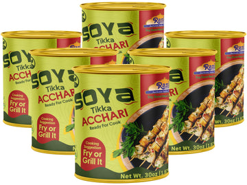 Rani Soya Tikka Achari 30oz (1.875lbs) 850g, Pack of 6, Ready for Cook ~ Easy Open Lid | All Natural | Vegan | No Colors | NON-G