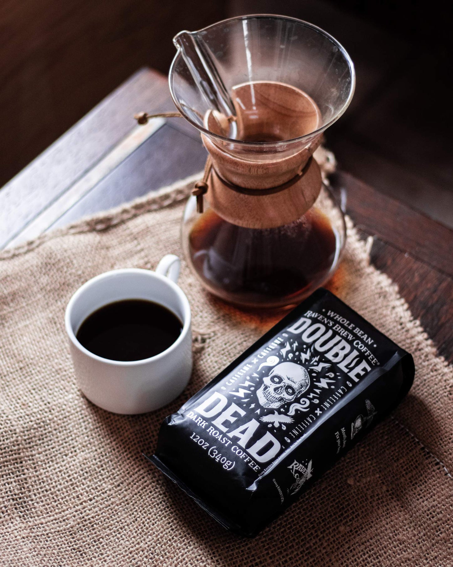 Raven'S Brew Whole Bean Coffee Variety Pack - 3 Delicious Flavors - Double Dead, Bruin Blend And Wicked Wolf - 12Oz Each