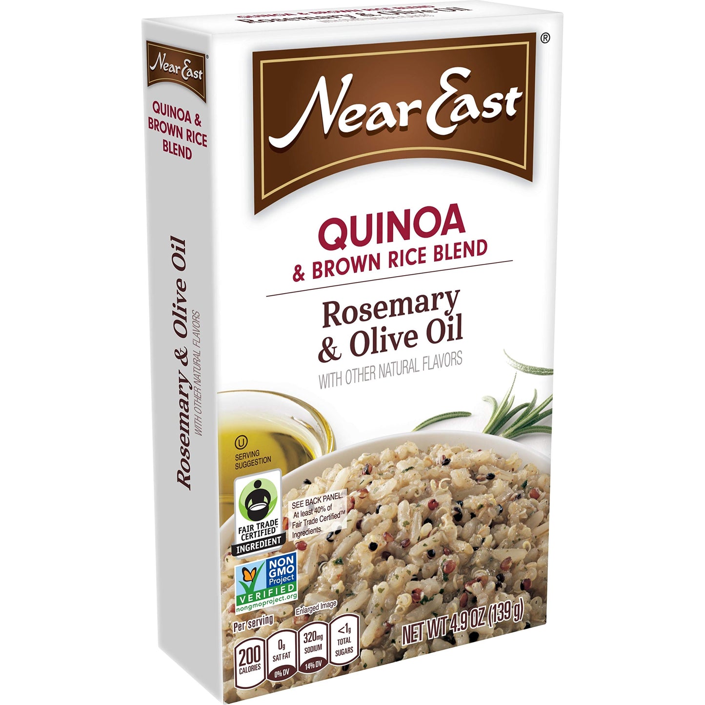 Quaker Near East Quinoa and Brown Rice Blend, Rosemary and Olive Oil 4.9 Ounce (Pack of 6 Boxes)