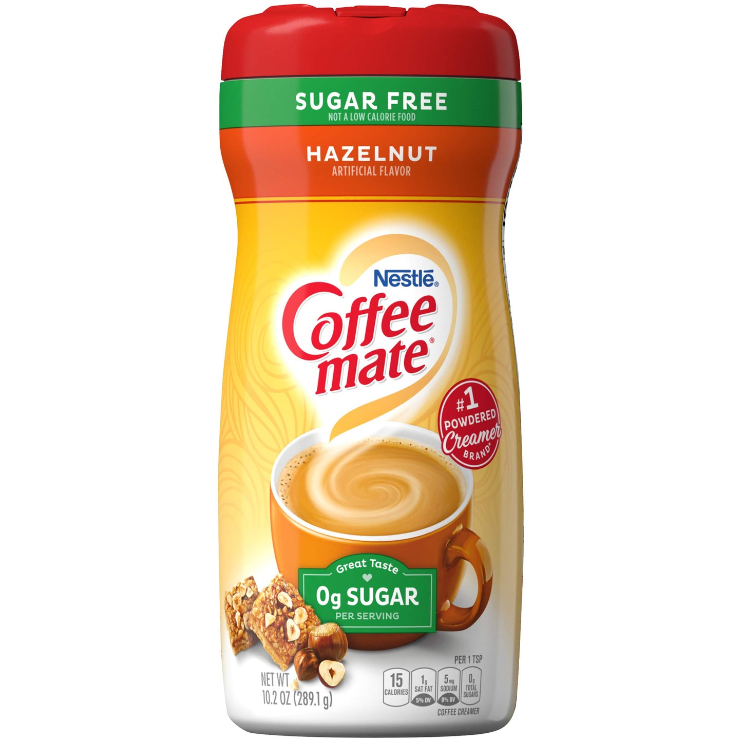 Nestle Coffee mate Sugar Free Powder Creamer, Hazelnut, 10.2 Ounce