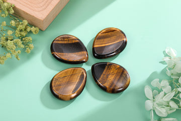 Crystaltears Tiger'S Eye Thumb Worry Stone Healing Crystal Pocket Palm Stone Worry Stones For Anxiety Stress Relief