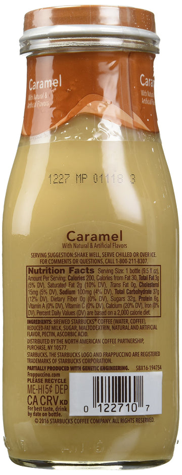 Starbucks Frappuccino Coffee Drink, Caramel, 9.5 Ounce (Pack Of 15)