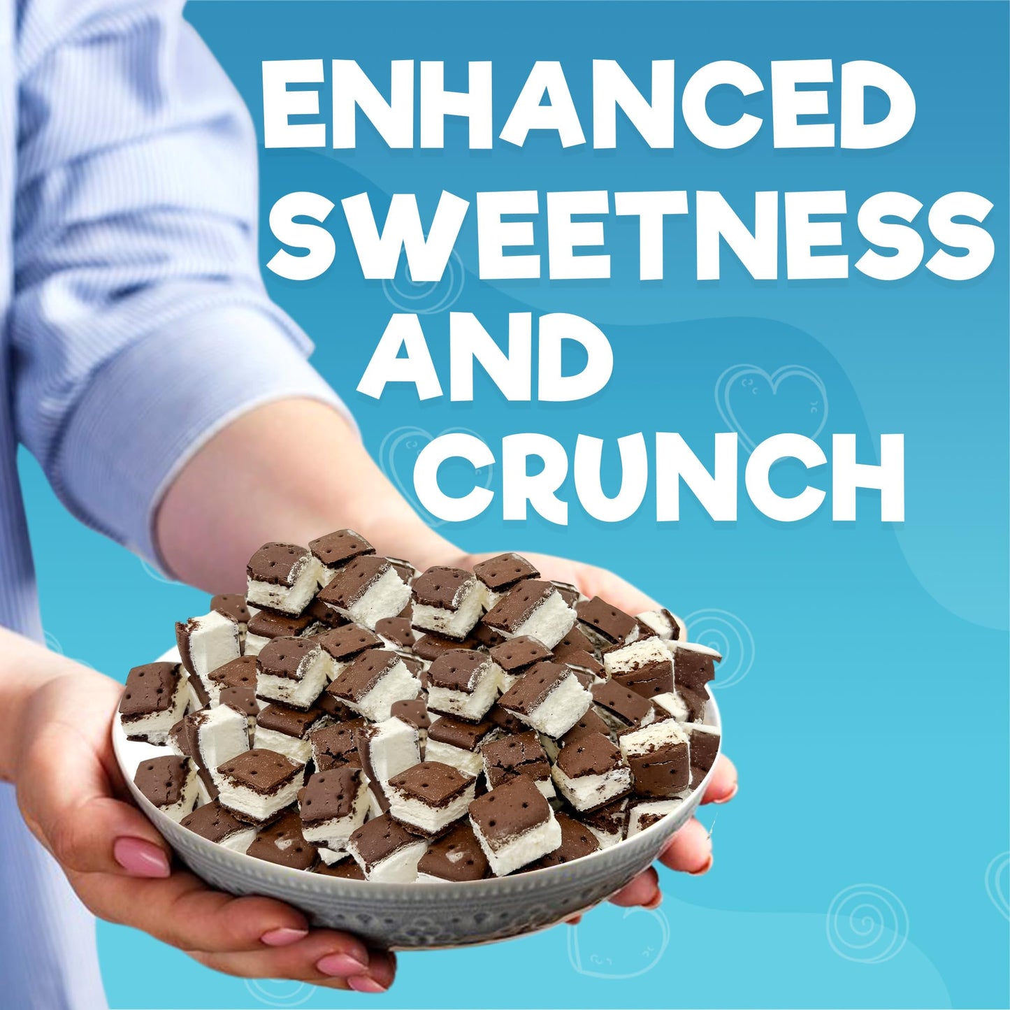 Freeze Dried Ice Cream Sandwich Bites - Vanilla - Crunchy & Sweet Snack 2.5Oz Freeze-Dried Space Ice-Cream Pack Dehydrated Resea