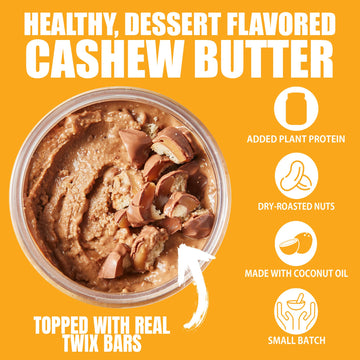 Fit Butters Chocolate Caramel Crunch Bar Cashew Butter Spread - Added Protein And Coconut Oil, Low Carb, Low Sugar, Complete Pro