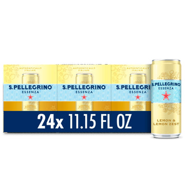 S.Pellegrino Essenza Lemon Lemon Zest Flavored Mineral Water, 11.15 Fl Oz. Cans (24 Count)
