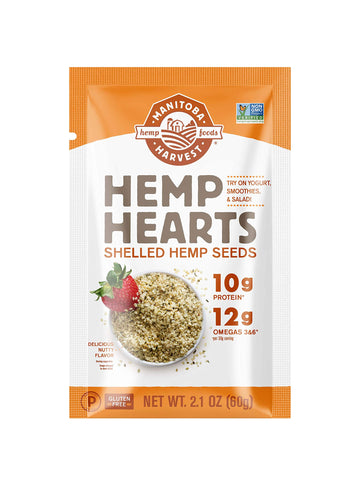Manitoba Harvest Hemp Hearts Raw Shelled Hemp Seeds, 2.1oz (Pack of 12); with 10g Protein & 12g Omegas per Serving, Keto, Gluten