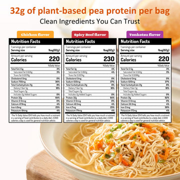Healspot High Protein Instant Ramen Variety Pack, 6 Pack Non Fried Ramen Broth, 32g Plant Based Protein, Low Fat, Low Carb, Non