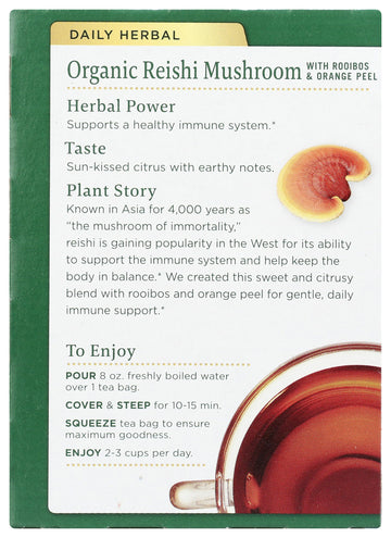 Traditional Medicinals, Organic Reishi Mushroom Tea, 16 Count