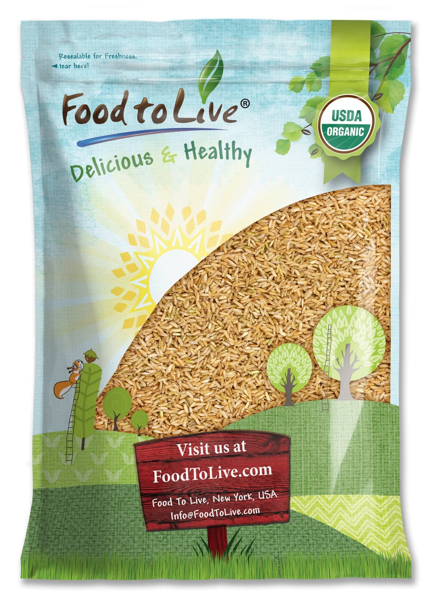Organic Brown Basmati Rice, 10 Pounds - Non-GMO, Whole Grain, Long-Grain Rice Variety, Fragrant, Kosher, Vegan, Bulk. Less Starc