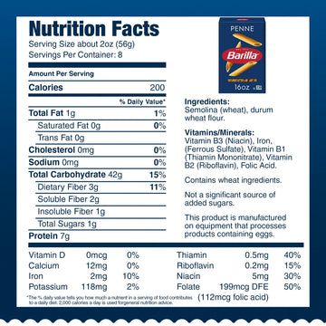 Barilla Penne Pasta 16 oz. Box (Pack of 12) - Non-GMO Pasta Made with Durum Wheat Semolina - Kosher Certified Pasta