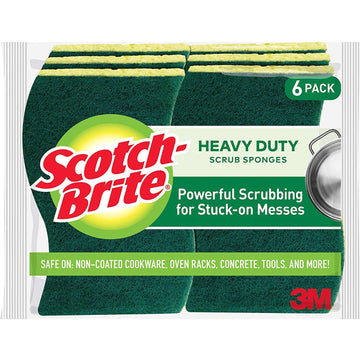Scotch-Brite, Mmmhd3, Heavy-Duty Scrub Sponges, 3 / Pack, Yellow,Green