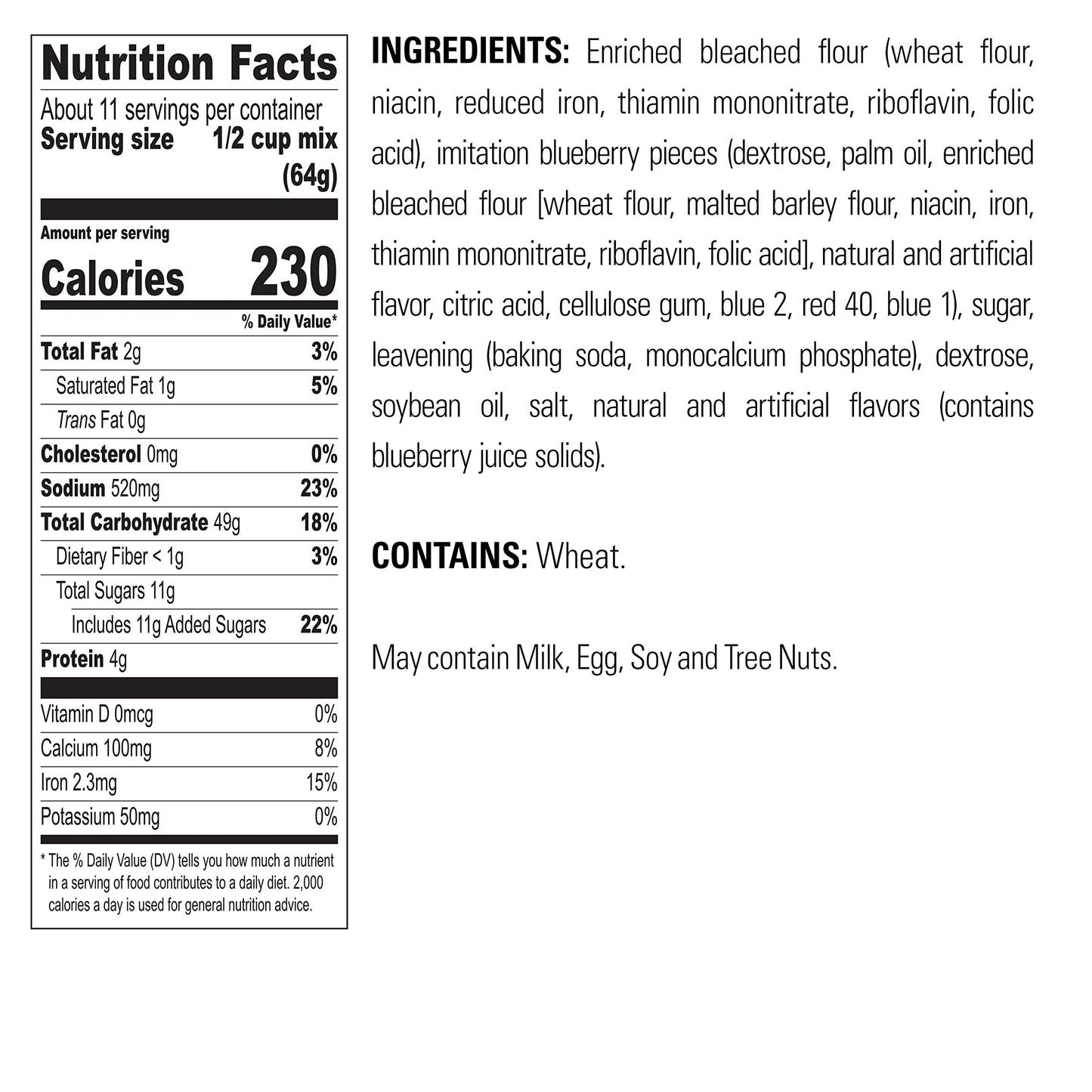 Krusteaz Light & Fluffy Complete Pancake Mix, Blueberry 25.2 Ounce (Pack of 6)