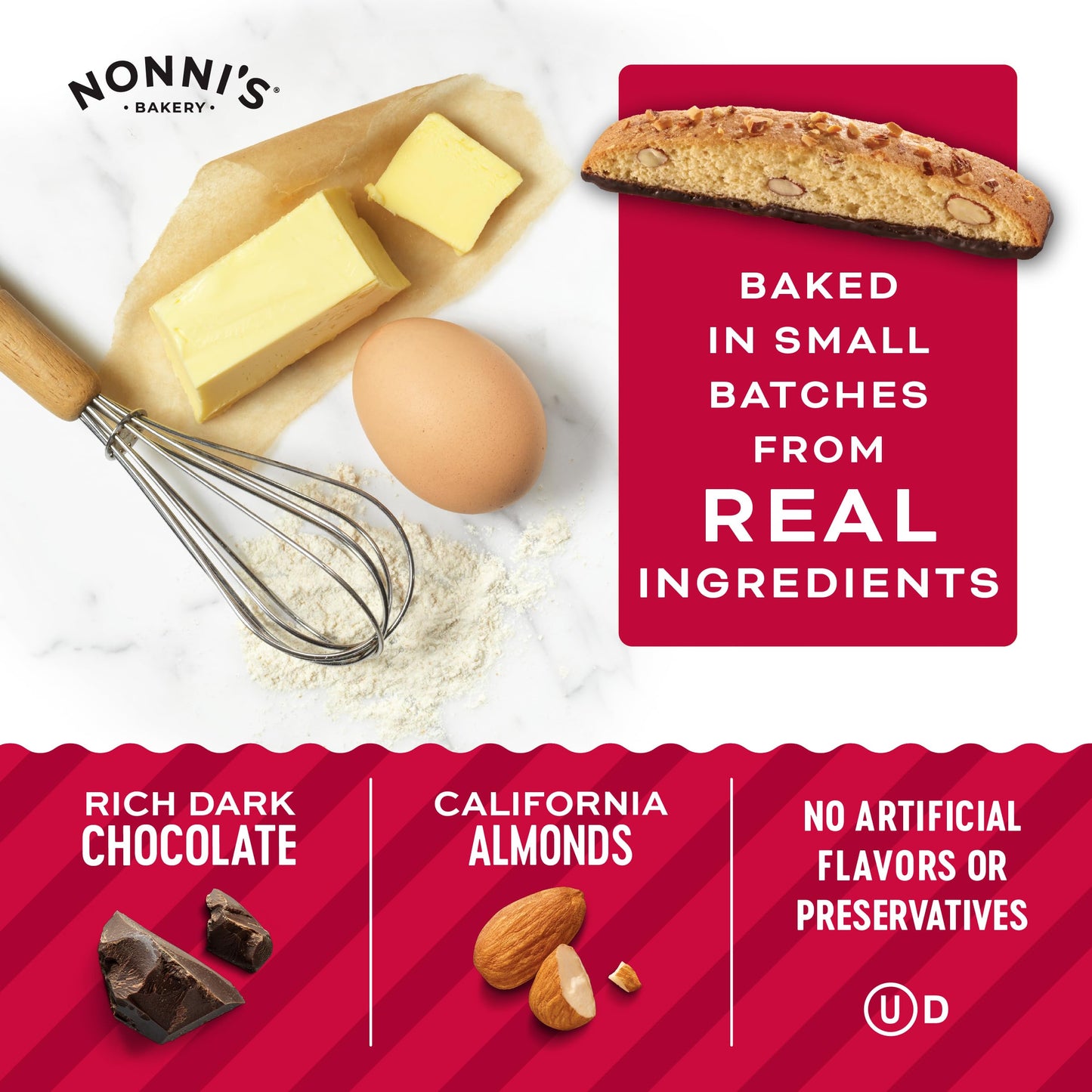 Nonni's Cioccolati Biscotti Italian Cookies - Biscotti Individually Wrapped - Italian Biscotti Cookies Made w/ Premium Californi