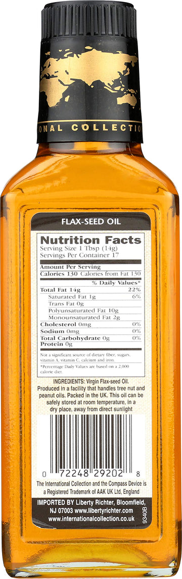 International Collection Virgin Flax Seed Oil, 8.45-Ounces (Pack of 3)