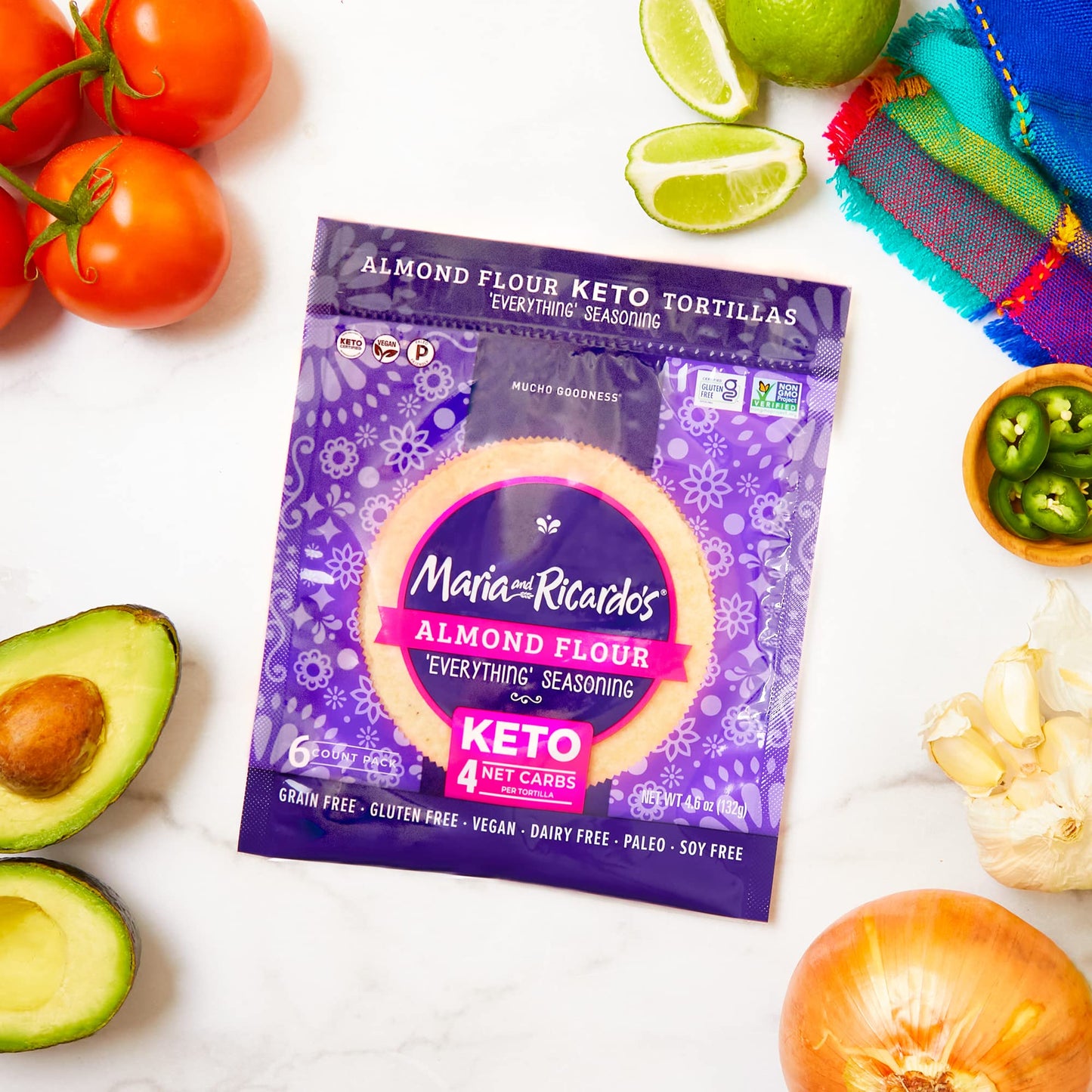 Maria & Ricardo s KETO Tortillas | Almond Everything Seasoning | Low Carb | Grain Free | Paleo | Non GMO | Vegan | Gluten F