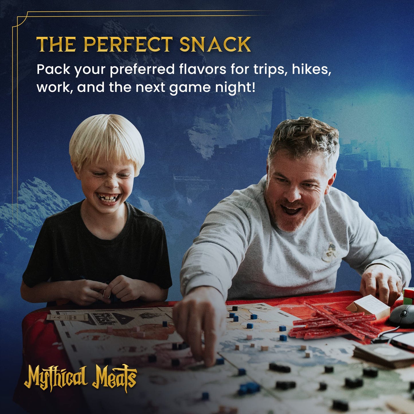 Mythical Meats Original Exotic Flavor Sampler Pack - 10 Exotic Game And Beef Snack Sticks - Dried & Dehydrated Meats Seasoned To