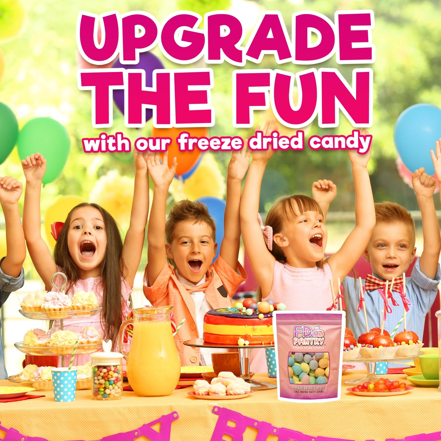 Sour Freeze Dried Candy - Freeze Dried Salt Water Taffy Treats (Sours 2.75 Oz)