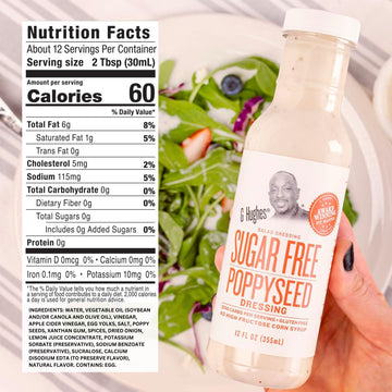 G Hughes Sugar Free Poppyseed Dressing - Gluten Free Poppy Seed Dressing, Sugar Free Salad Dressings, Zero Carb Poppyseed Salad Dressing, No Added Sugar - 12 Oz (3-Pack)