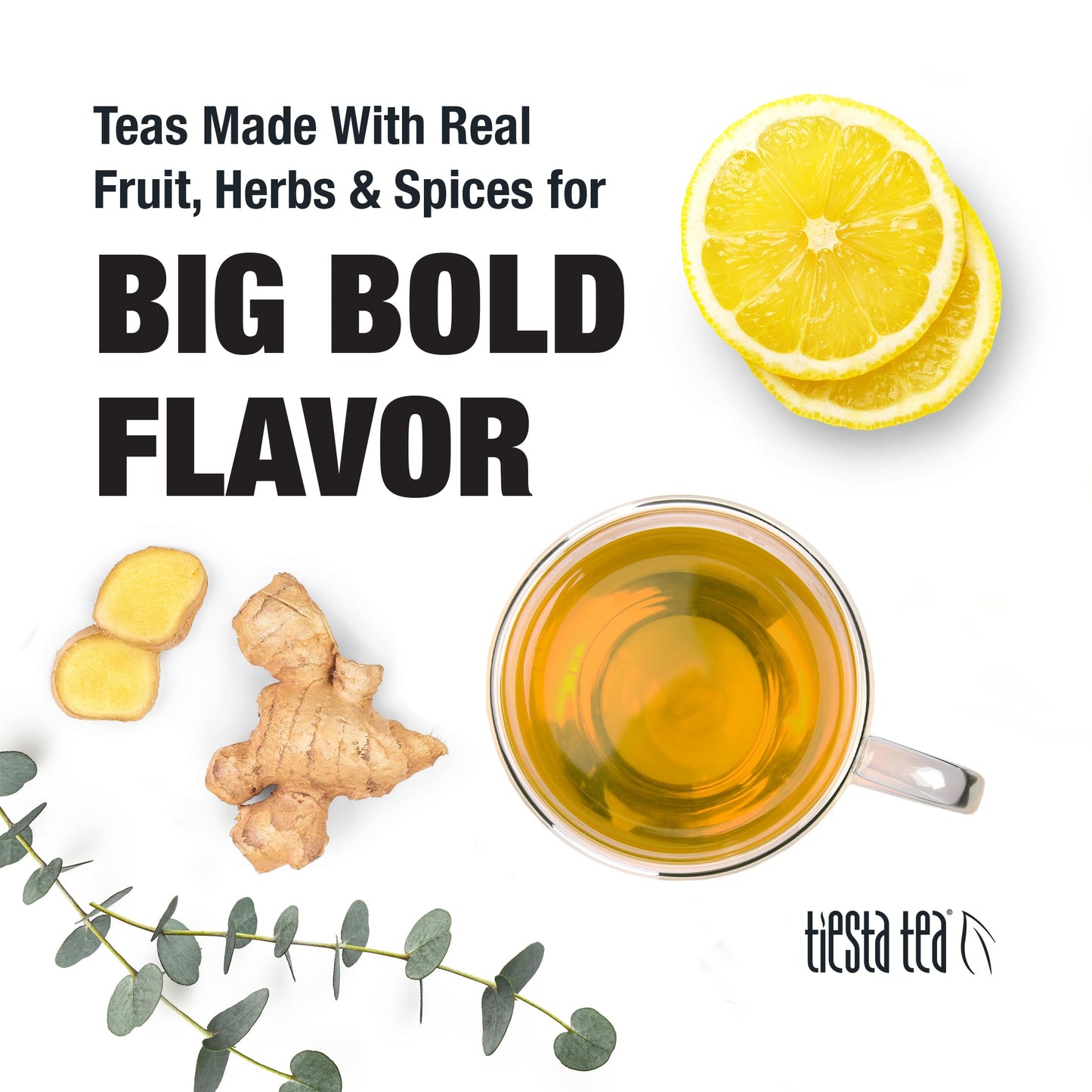 Tiesta Tea Meyer Lemon Zest Loose Leaf Herbal Tea - Caffeine-Free, Makes Hot or Iced, 2oz Resealable Pouch, Up to 25 Cups