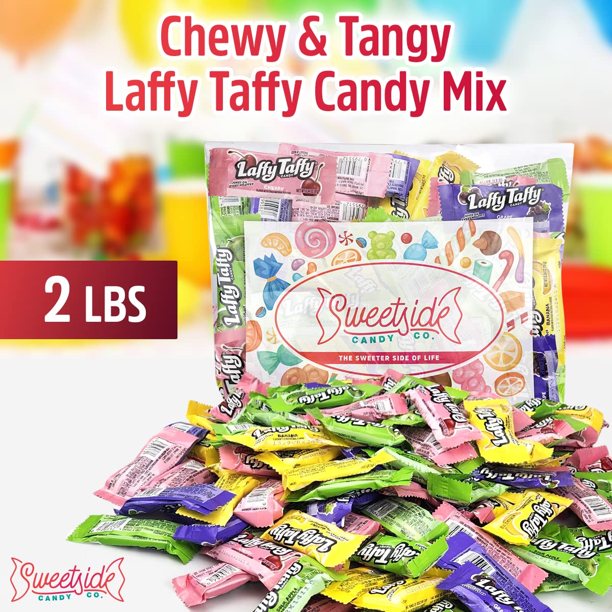Laffy Taffy - Laffy Taffy Candy - Banana, Grape, Sour Apple, Flavors - Chewy & Tangy Laffy Taffy Bulk Candy Individually Wrapped