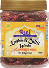 Rani Kashmiri Chilli Whole Stemless (Deggi Mirch, Low Heat) 5Oz (141G) Pet Jar ~ Natural | Salt-Free | Vegan | No Colors | Gluten Friendly | Non-Gmo | Kosher | Indian Origin