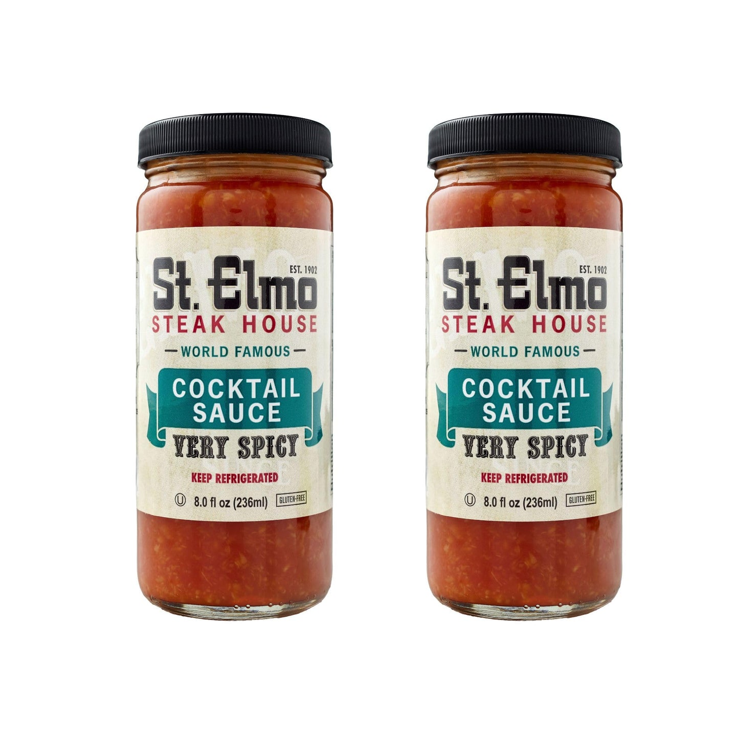 St Elmo Cocktail Sauce, Extra Spicy Seafood Sauce, 8 Fl Oz (2 Pack)