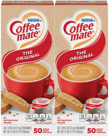 Nestle Coffee Mate Liquid Creamer Original 2-Pack; 50 Count Each