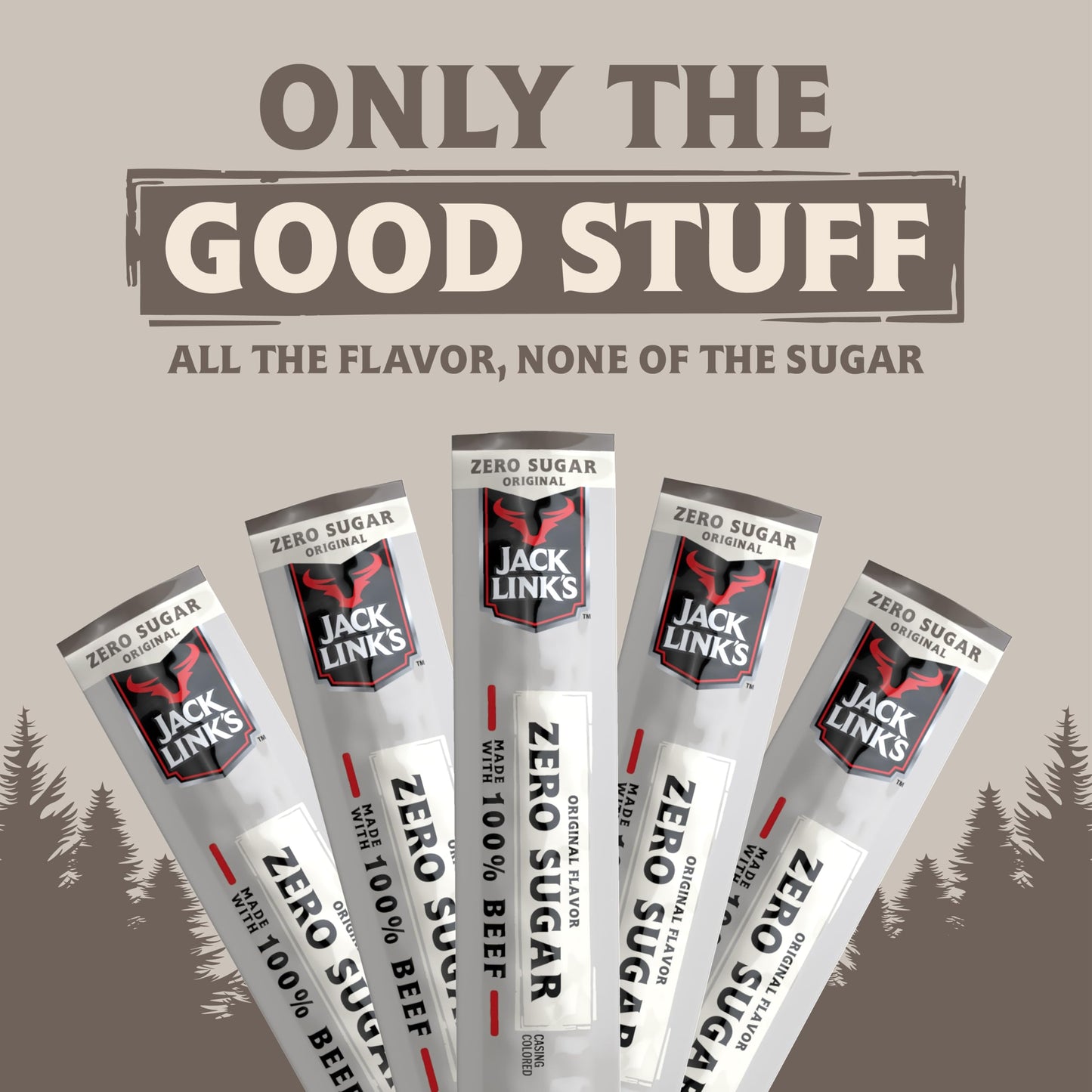 Jack Link'S Mini 100% Beef Sticks, Original Zero Sugar - 6G Of Protein Snacks, 65 Calories Per Stick, On The Go Snacking, Keto,