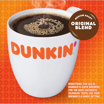 Dunkin' Original Blend Medium Roast Coffee, 128 Keurig K-Cup Pods