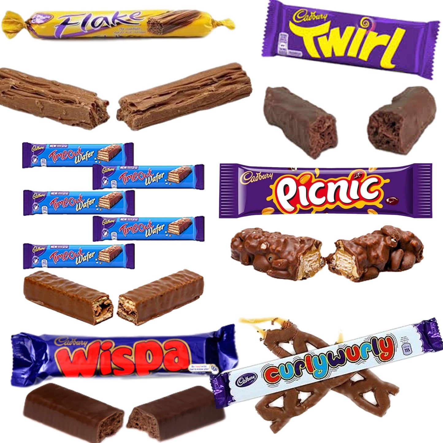 Cadbury Chocolate Gift Box - Bulk Chocolate Bars and Bags of Cadbury Chocolate Favourites (60 Bars)