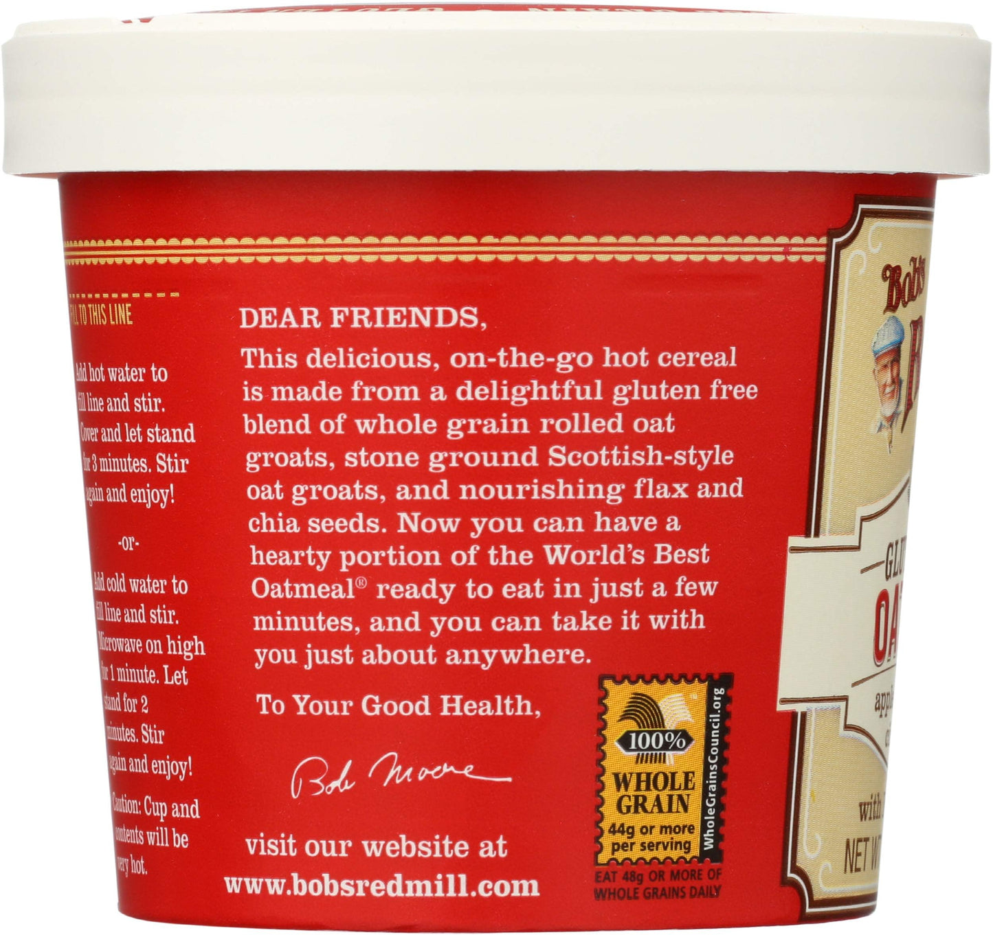 Bob's Red Mill Gluten-Free Apple Cinnamon Oatmeal, 2.36 Ounce, Pack of 12