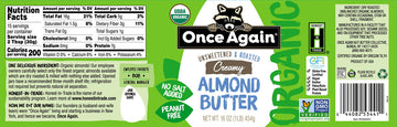 Once Again 2 Pack Organic Creamy Almond Butter, 16Oz - Roasted - Salt Free, Unsweetened - Usda Organic, Gluten Free Certified, P