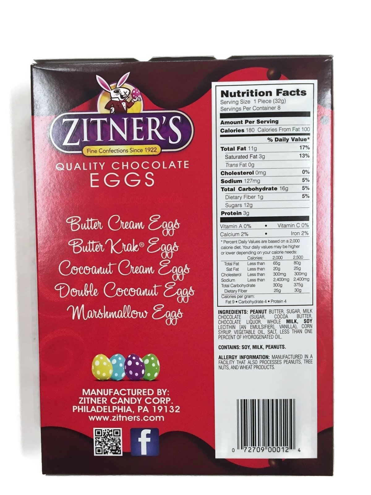 Zitner'S Peanut Butter Chocolate Covered Eggs, 9 Oz