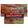 Streits Egg & Onion Matzo - Thin & Crispy, Low Sodium, Low Fat, Family Owned, Kosher Certified, Pair with Soups, Spreads & Sala