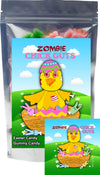 Zombie Chick Guts Gummy Mixed Fruit Flavored Bunny Head Fun Unique Halloween Candy Gag Gift For Birthday Girls, Boys, Kids & Tee