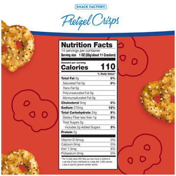 Snack Factory Everything Pretzel Crisps, Non-Gmo, 14 Oz Party Size Bag