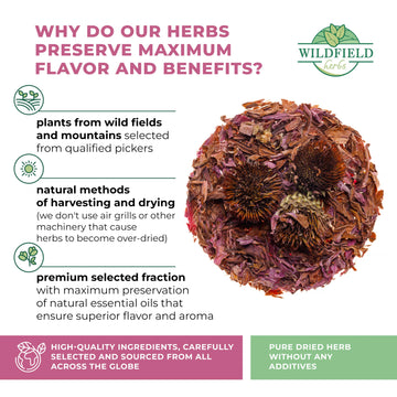 4 Oz. Dried Echinacea Herb Herbal Tea (Crataegus L.) - 113G Echinacea Root Herb Tea Equin Cea