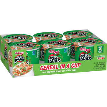 Kellogg’S Apple Jacks Breakfast Cereal Cups, 8 Vitamins And Minerals, Kids Snacks, Original, 18Oz Case (12 Cups)