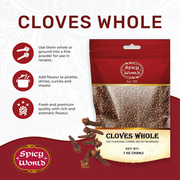 Spicy World Whole Cloves Bulk 14 Oz Bag - Premium Quality - Great for Foods, Clove Tea, Clove Pomander Balls & Potpourri - Aroma