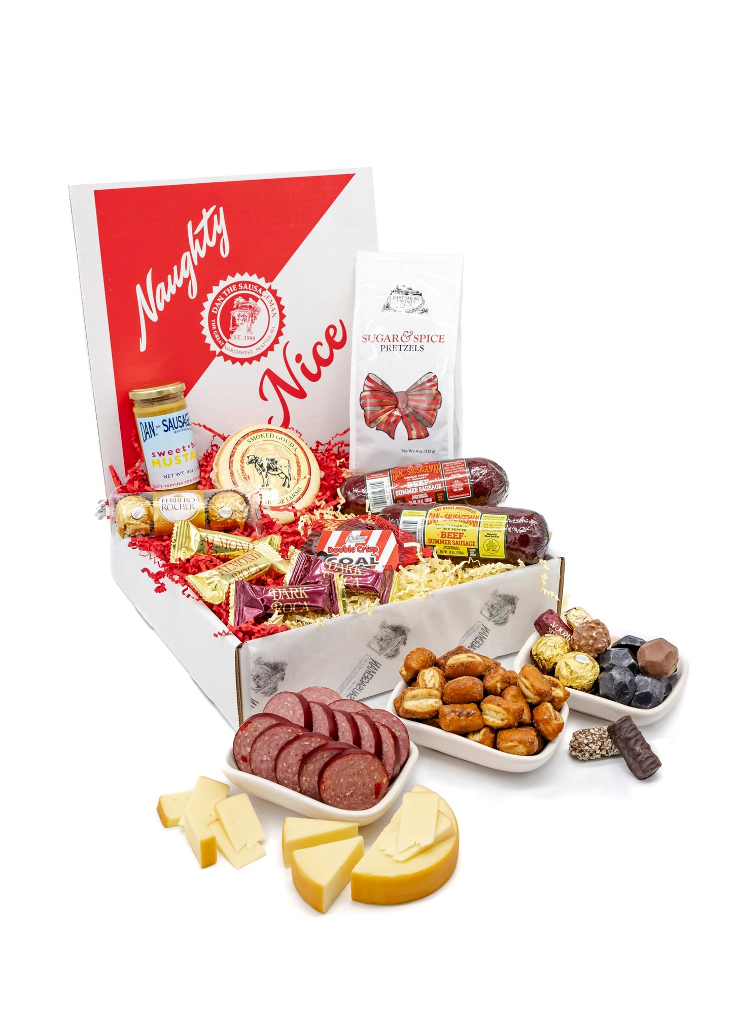 Dan The Sausageman Summer Sausage Gifts For Every Celebration Gift Boxes, Christmas Gifts Snack Box, Meat And Cheese Gift Basket For Men & Women