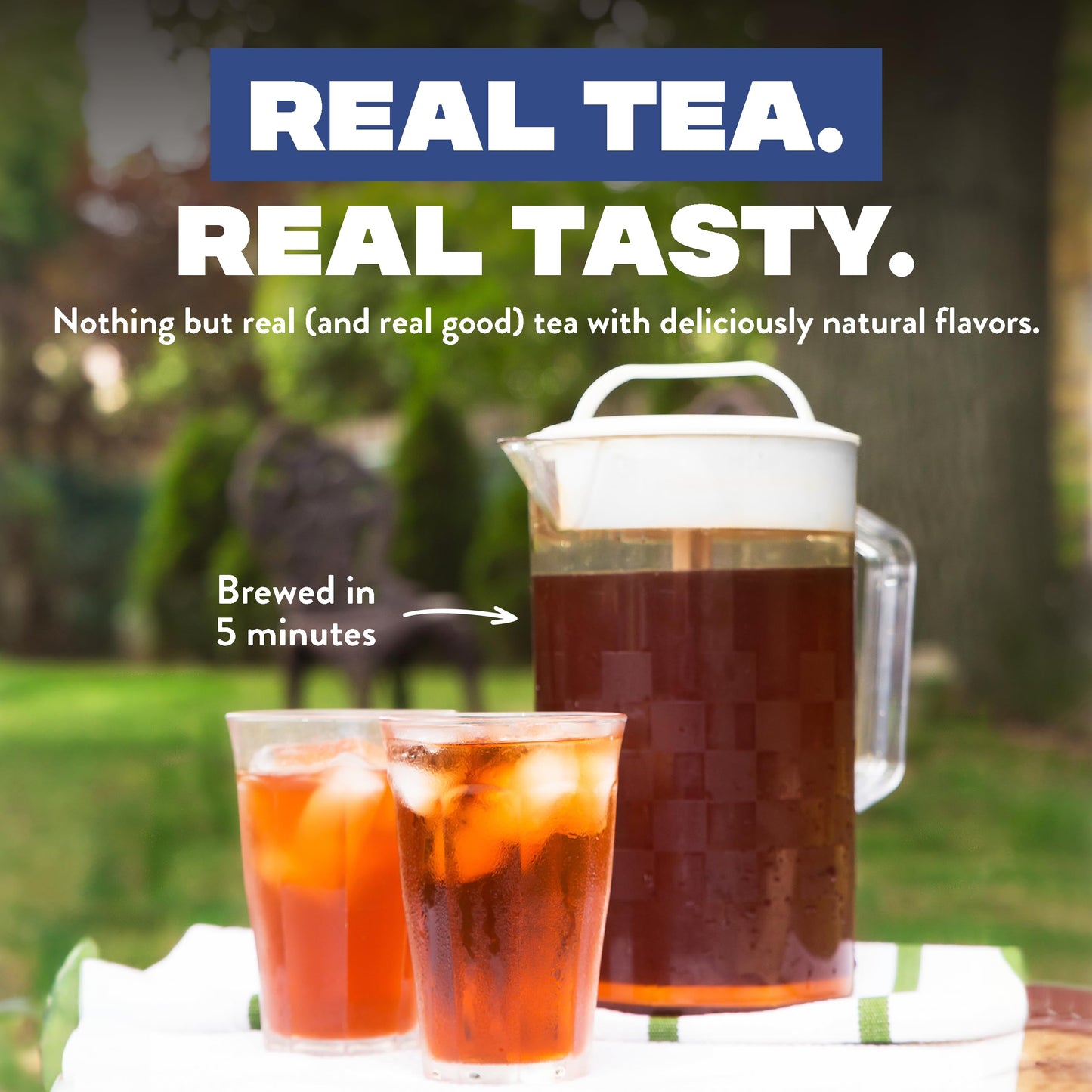 HTeaO Iced Tea Sachets - Blueberry Green Tea Mix for Instant Ice Tea - 8 Gallons Per Package - Real Texas-Style Flavored Iced Te