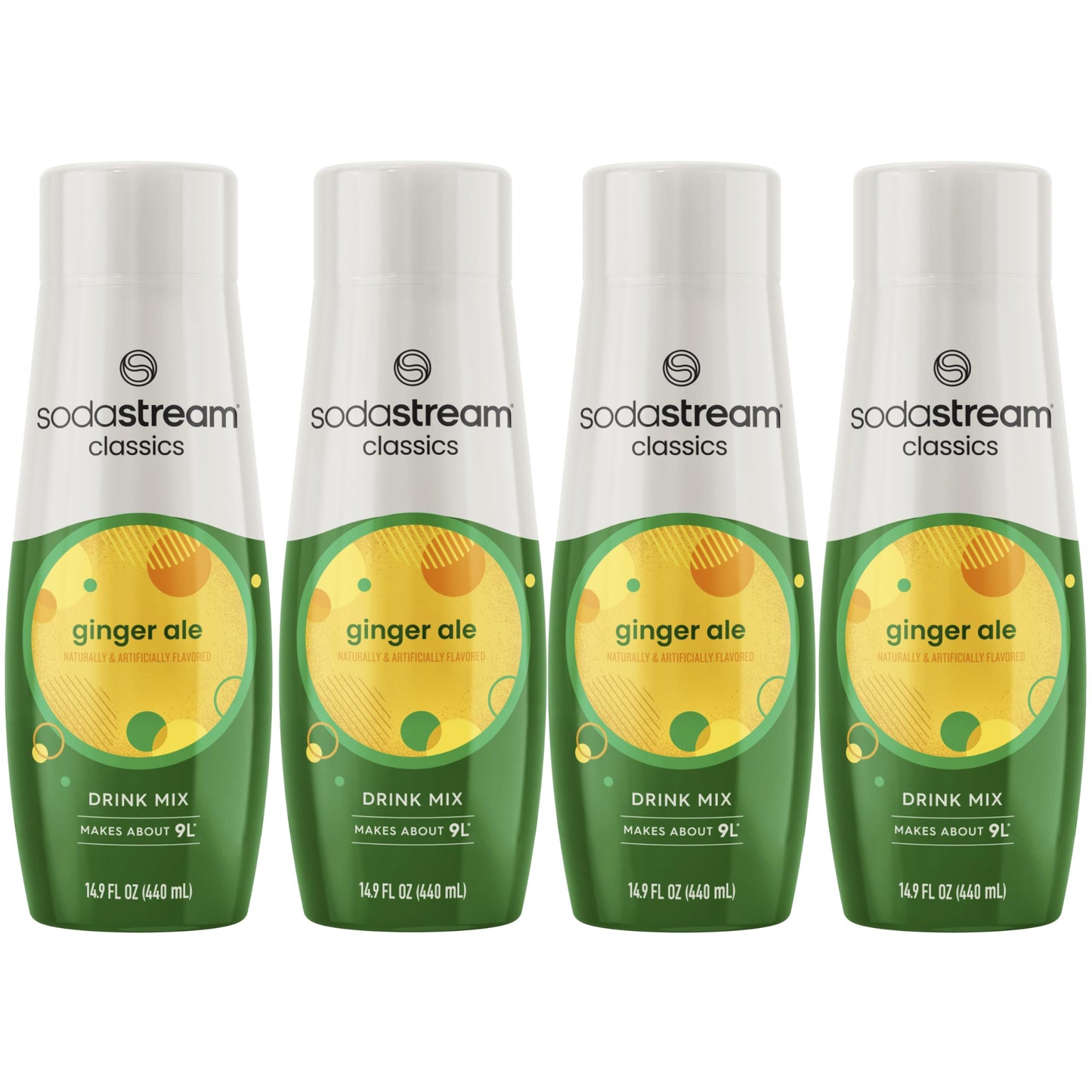 SodaStream Ginger Ale 440ml 4-Pack - Carbonated Beverage, Model 1100912011, Pack of 4
