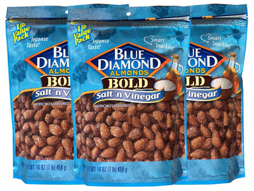 Blue Diamond Almonds Salt N' Vinegar Flavored Snack Nuts, 16 Oz Resealable Bag (Pack Of 1)